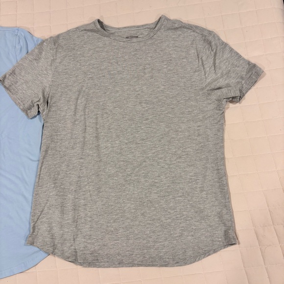 Netdraw Set of 2 Men's Curved Hem Bamboo T-Shirt Light Blue Light Gray Medium - Picture 2 of 11